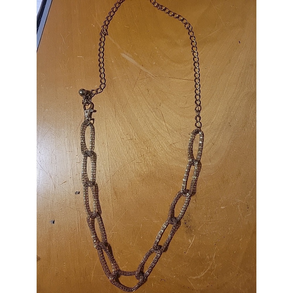 Vintage Gold Toned Paperclip Link 38 Necklace Chain